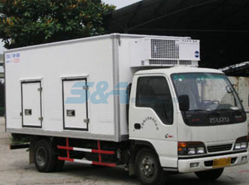 Ice cream refrigerated transport truck
